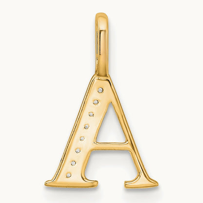 Diamond Letter A Initial Pendant, 14K