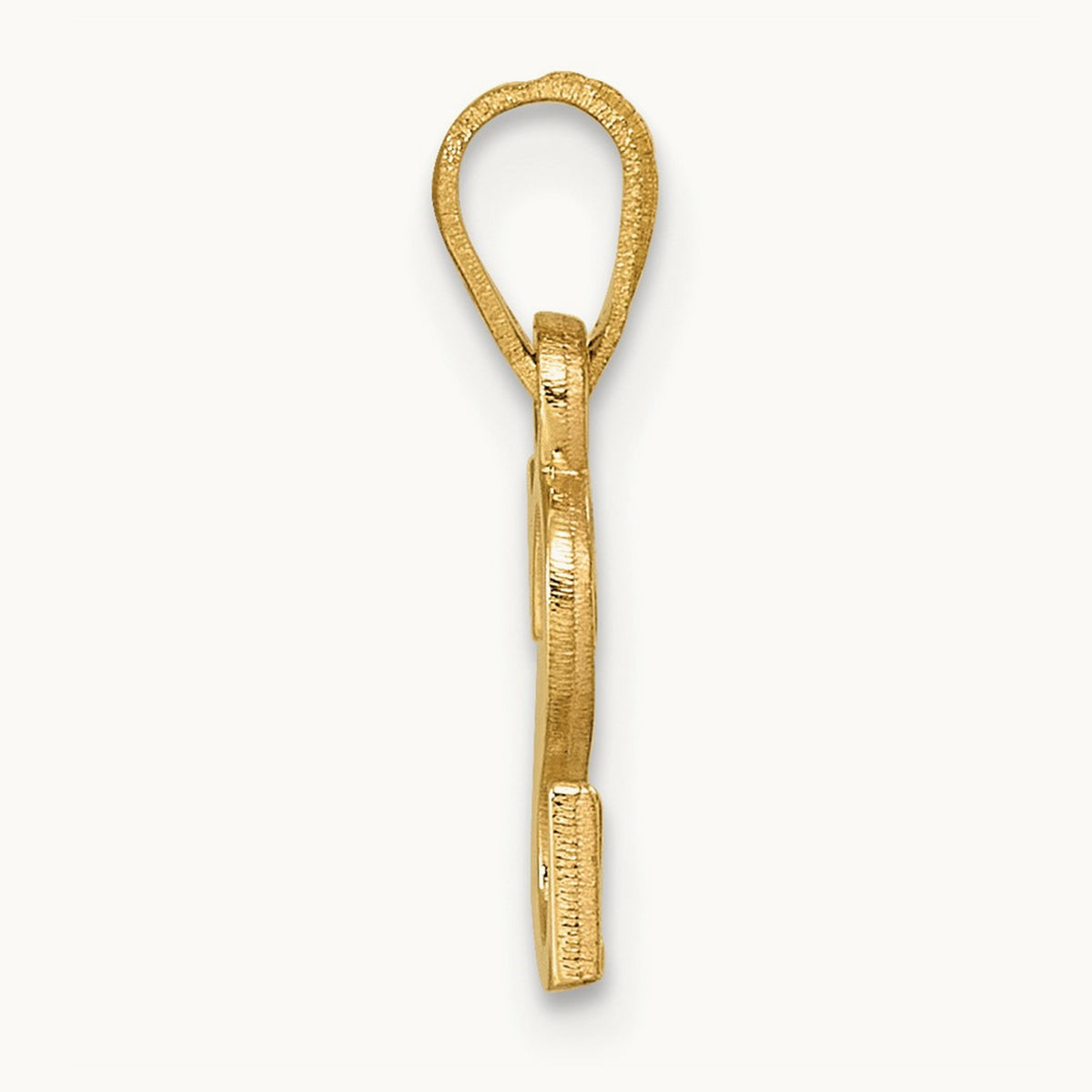 Polished Block Initial Pendant — 14K Yellow Gold, S