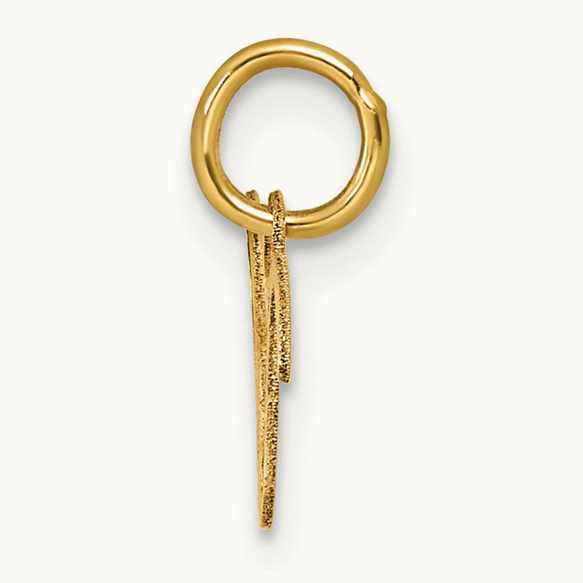 Uppercase Initial Charm — 14K Yellow Gold, V