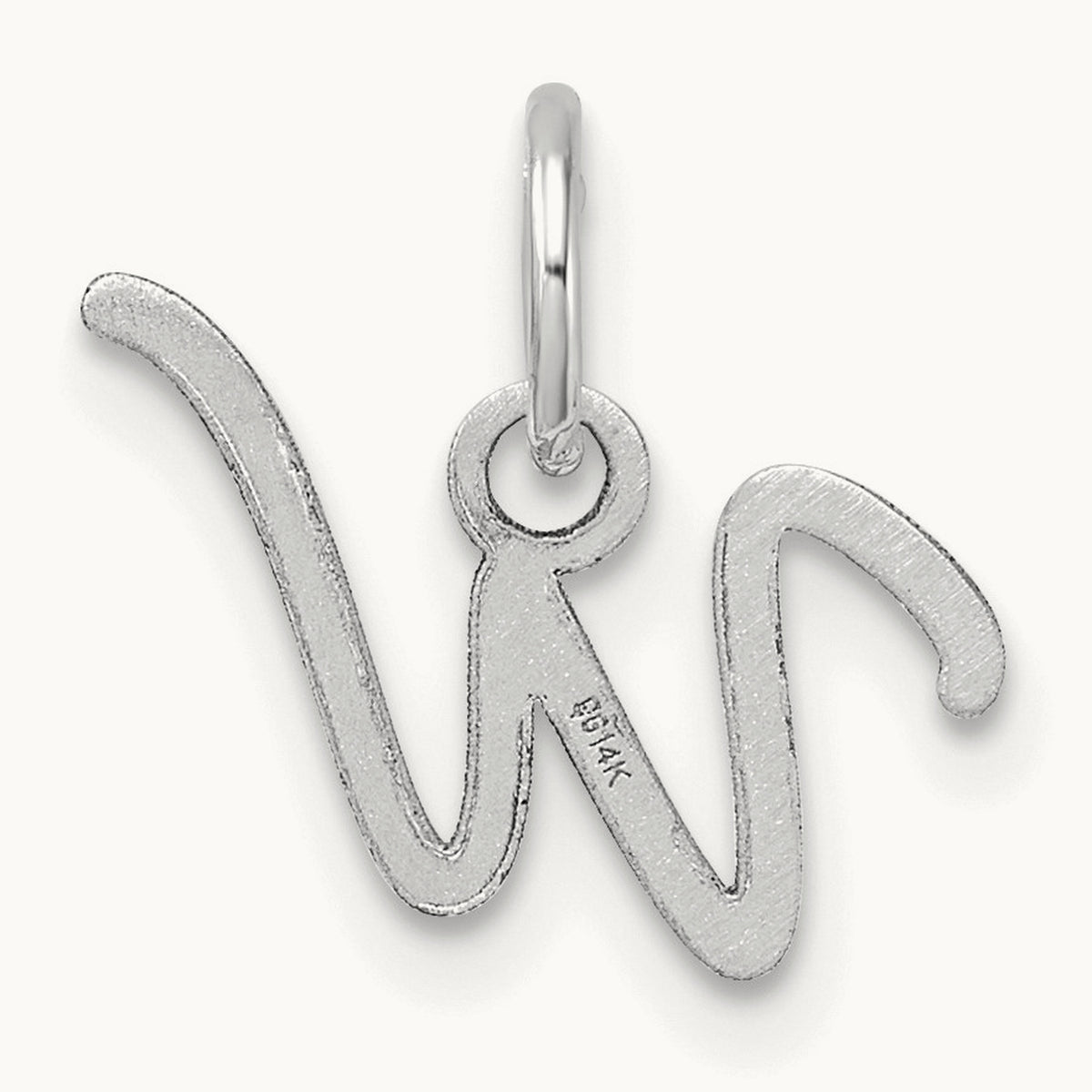 Uppercase Initial Charm — 14K White Gold, W