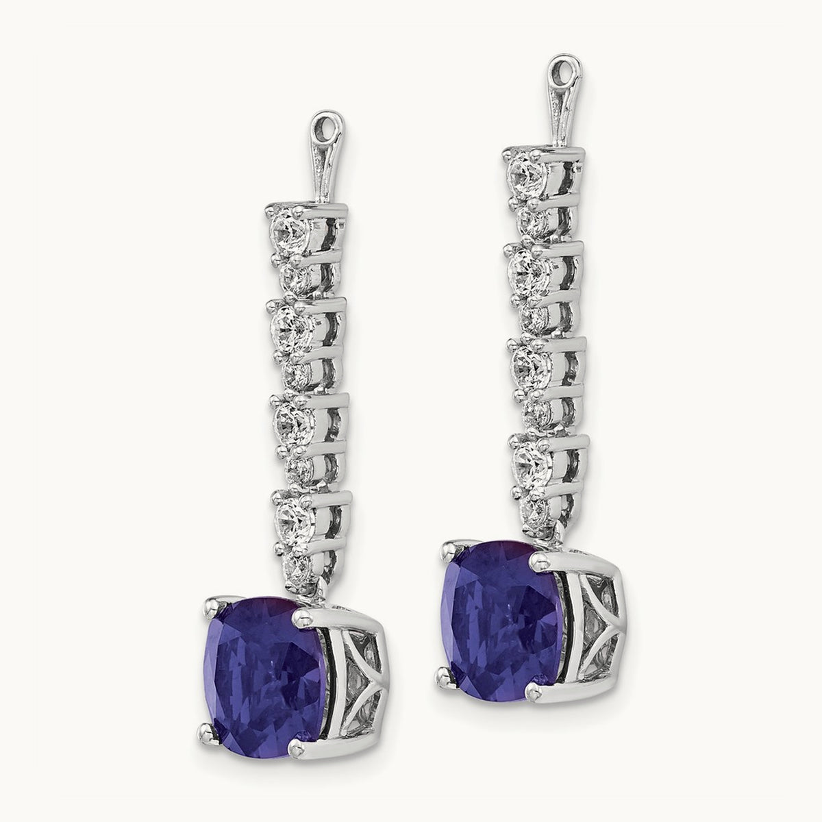 Created Sapphire Earring Jackets, 0.50 ct tw Lab-Grown Diamond