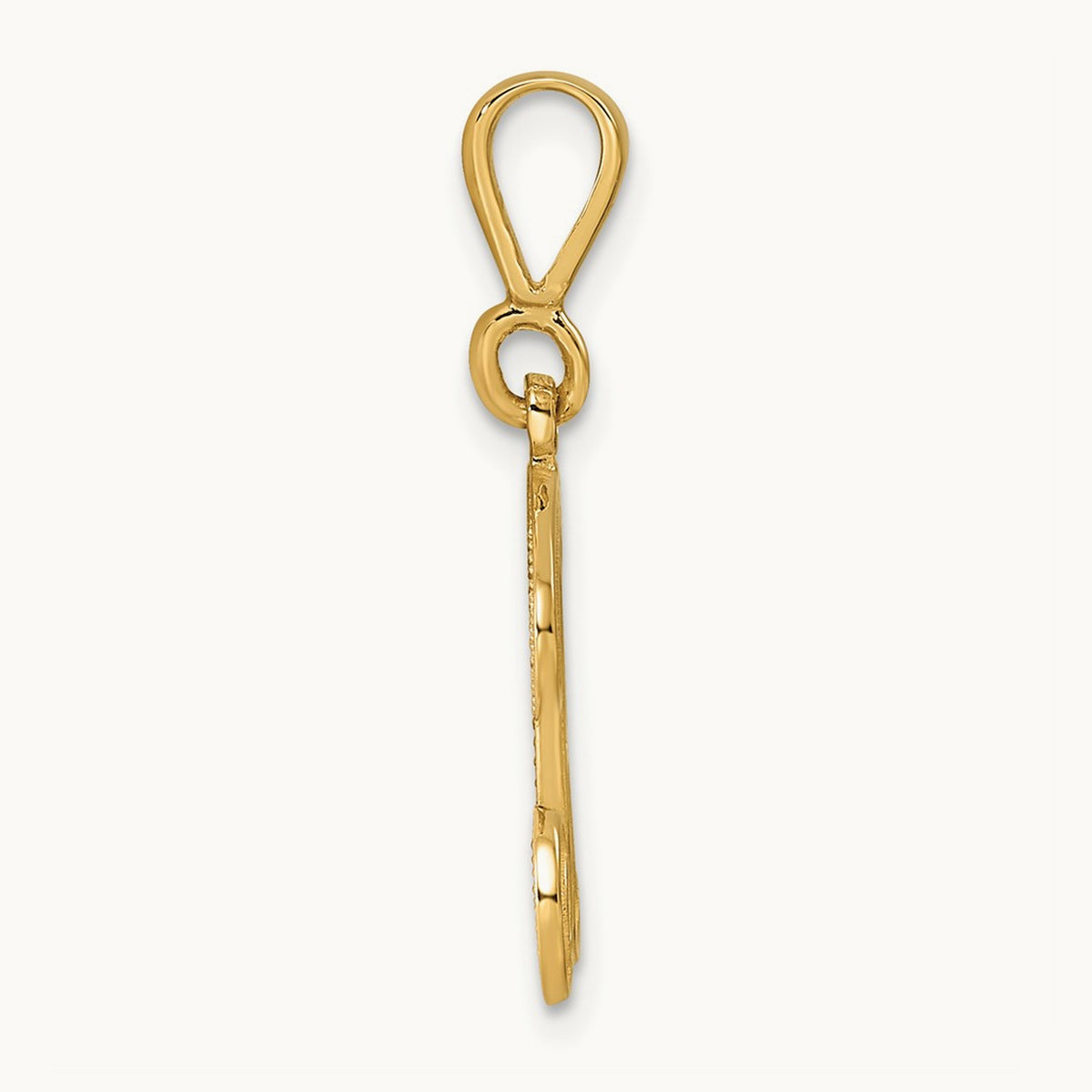 Polished Script Filigree Initial Pendant — R