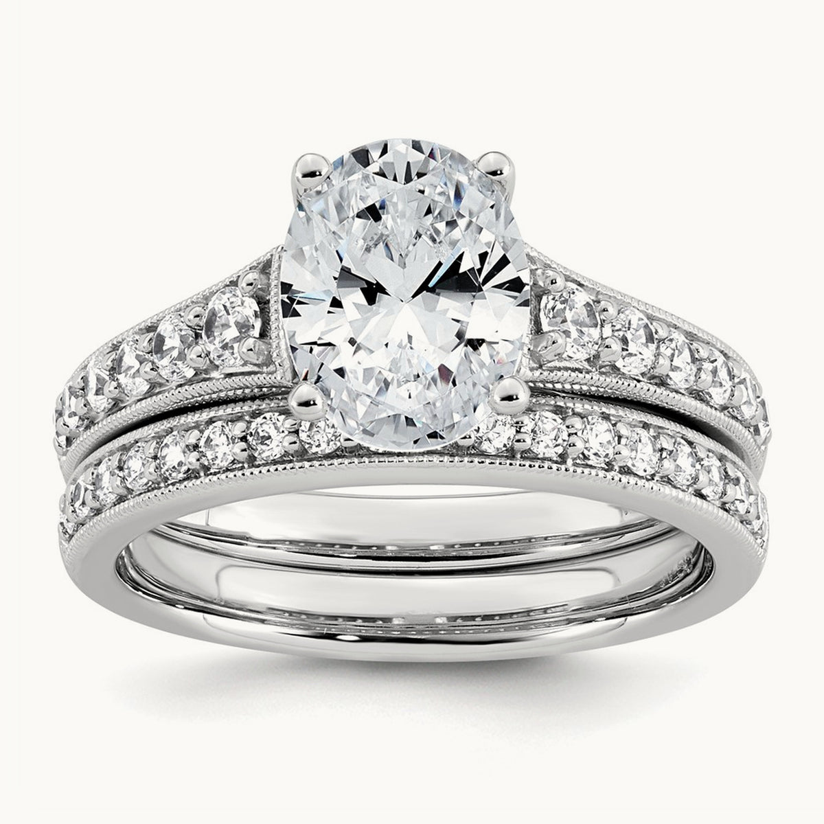 Oval Engagement Ring, 1.75 ct tw Lab-Grown Diamond — 14K White Gold