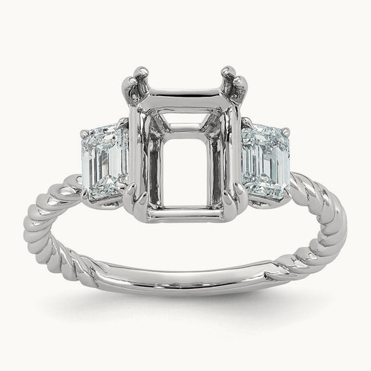 Semi-Mount Ring, 0.75 ct tw Lab-Grown Diamond