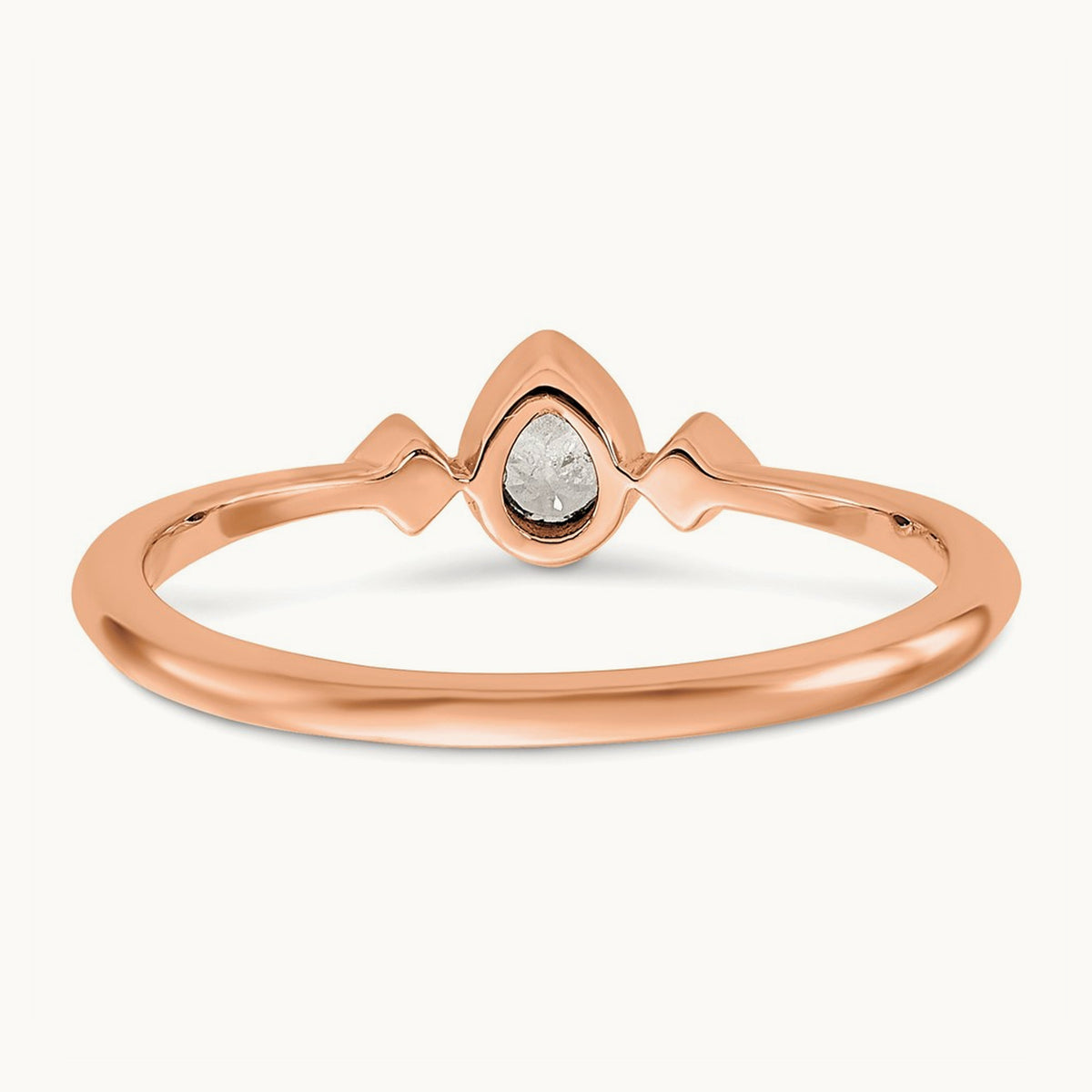 Petite Pear Complete Diamond Ring — 14K Rose Gold, 7