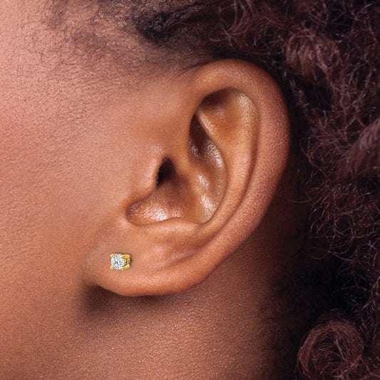 Round Heavyweight Stud Earrings, 0.10-7.00 ct tw Lab-Grown Diamond — 1/10 ct, 14K Yellow Gold