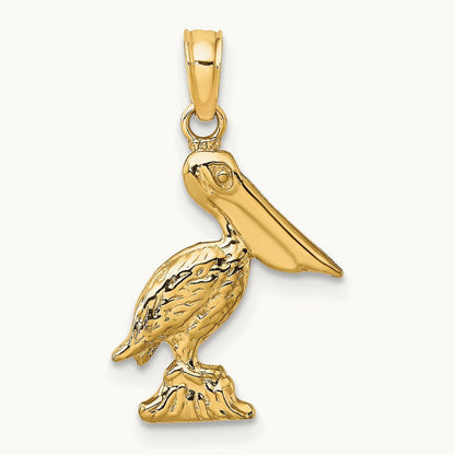 3-D Pelican Standing Charm — 21mm