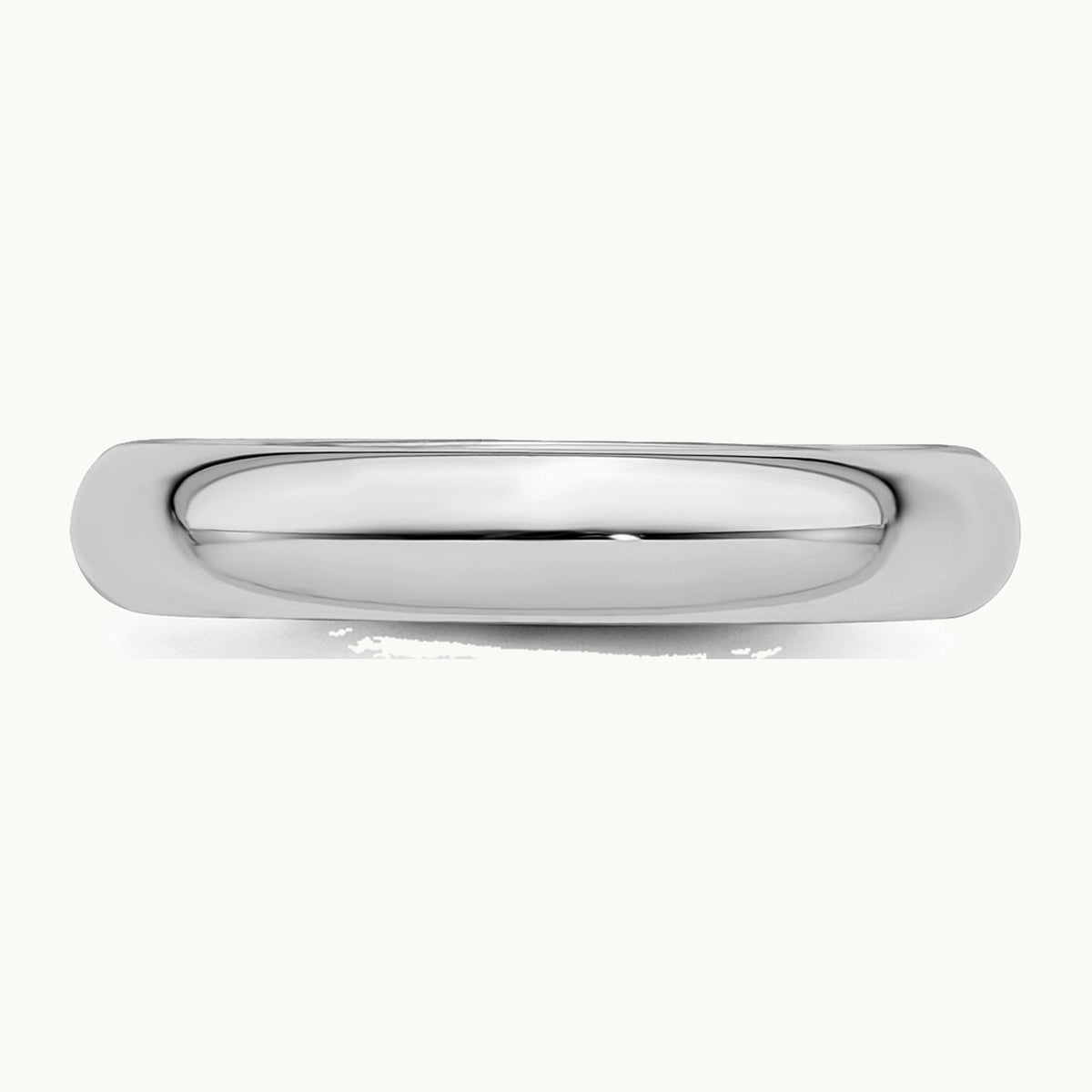 Sterling Silver Rhodium-plated 4mm Comfort Fit Band