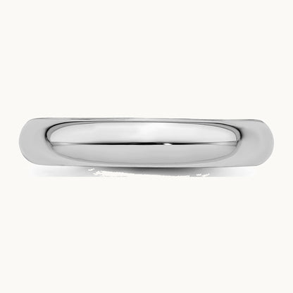 Sterling Silver Rhodium-plated 4mm Comfort Fit Band