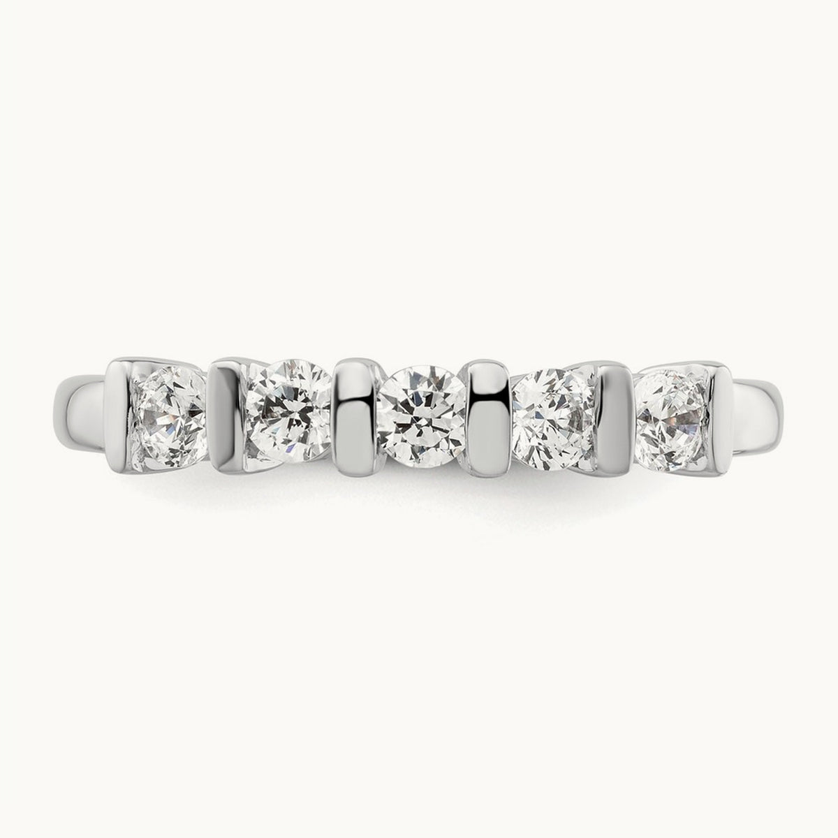 5-Stone Diamond Band, 14K White Gold