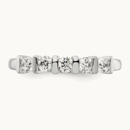 5-Stone Diamond Band, 14K White Gold