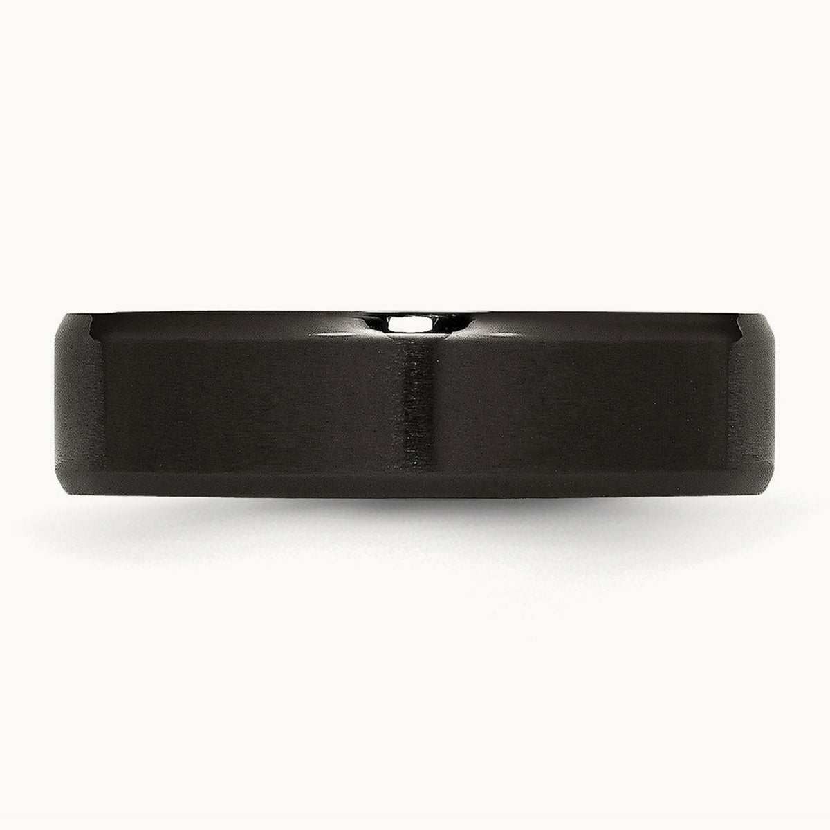 Polished Brushed Center Black IP Beveled Edge Band — 6mm