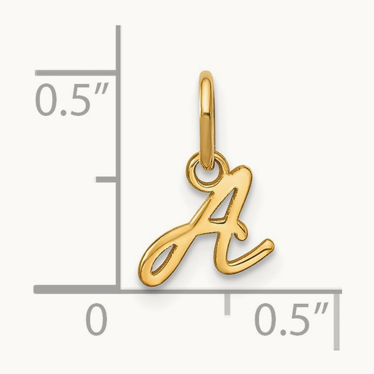 Upper case Initial Charm — 14K Yellow Gold, A