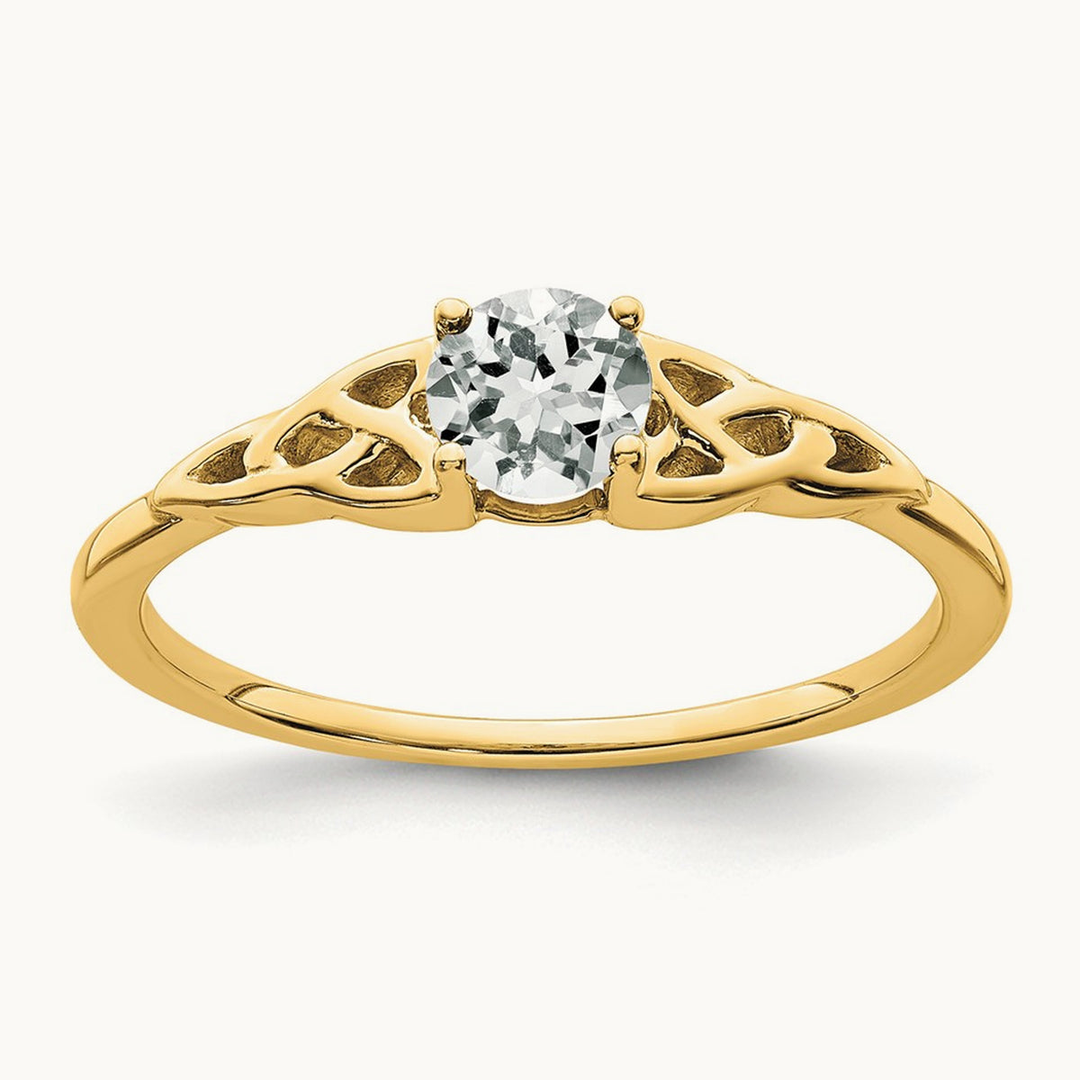 Topaz Celtic Knot Ring — 14K Yellow Gold, 7