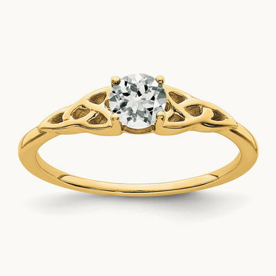Topaz Celtic Knot Ring — 14K Yellow Gold, 7