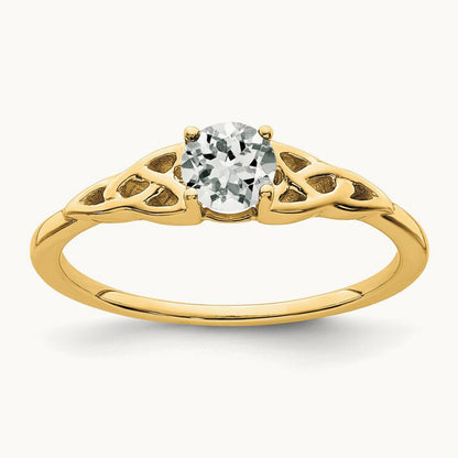 Topaz Celtic Knot Ring — 14K Yellow Gold, 7