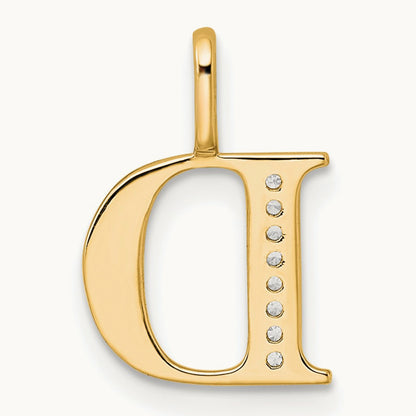 Diamond Letter D Initial Pendant, 14K