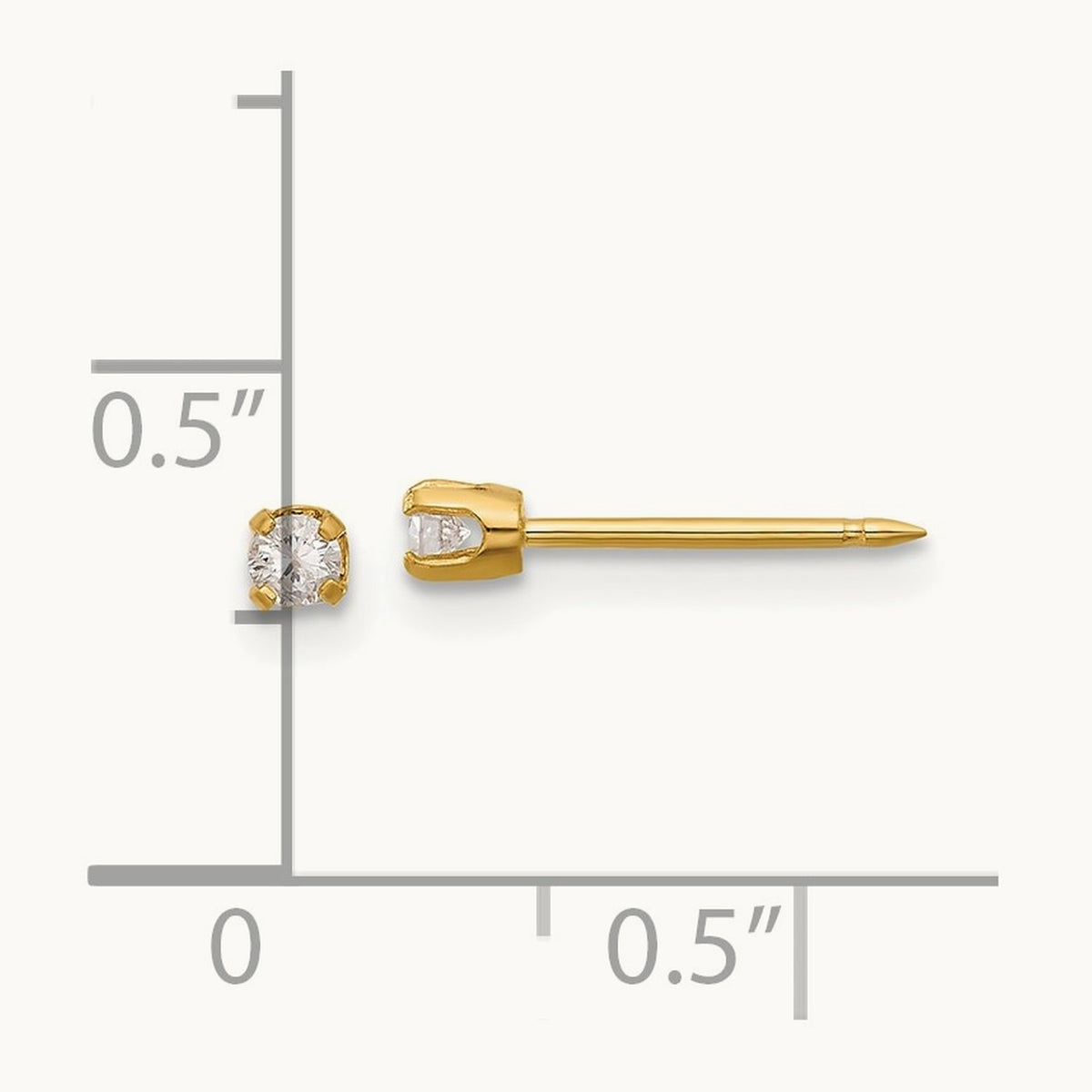 Inverness 14K Polished .10ct Diamond Post Earrings