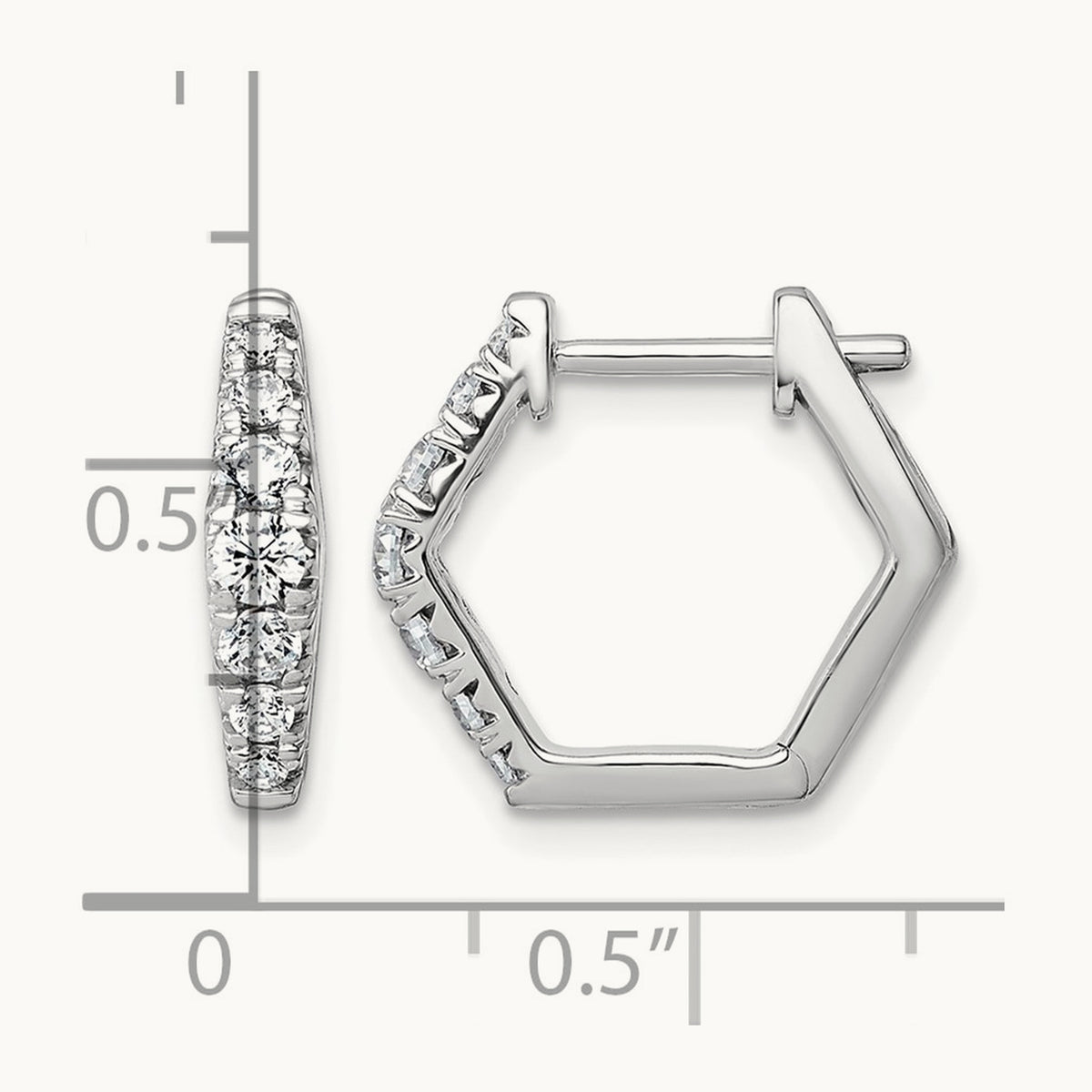 Fashion Hoop Earrings, 0.50-1.50 ct tw Lab-Grown Diamond — 1/2 ct, 14K White Gold