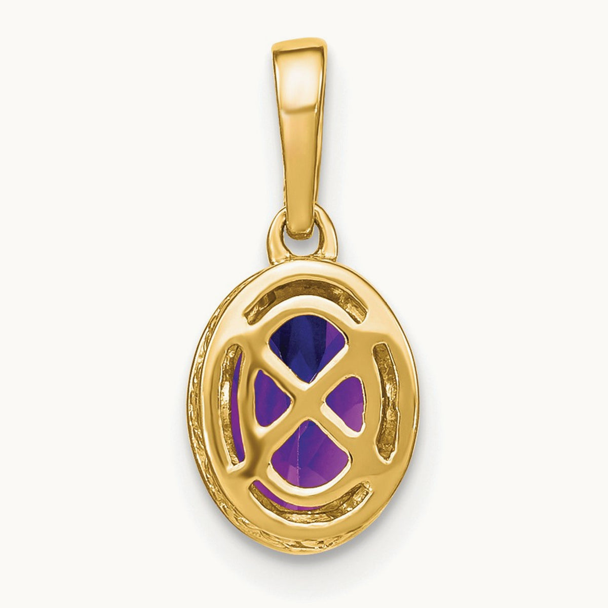 Oval Amethyst and Diamond Pendant — photo set