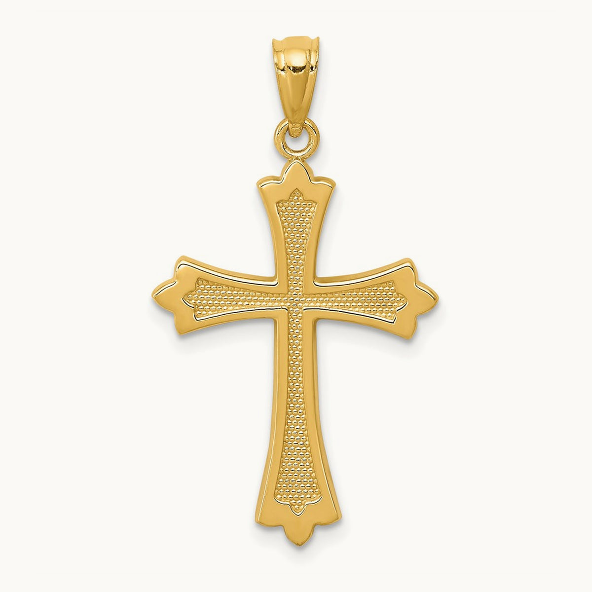 Fleur de Lis Cross Pendant, 14K