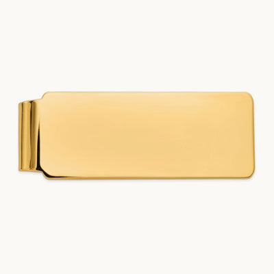 Men's Polished Money Clip — 14K Yellow Gold