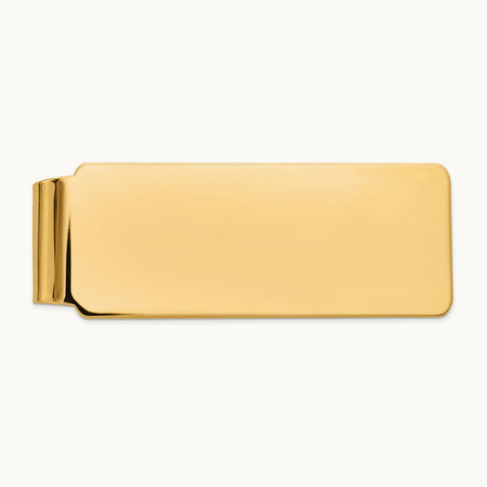 Men's Polished Money Clip — 14K Yellow Gold