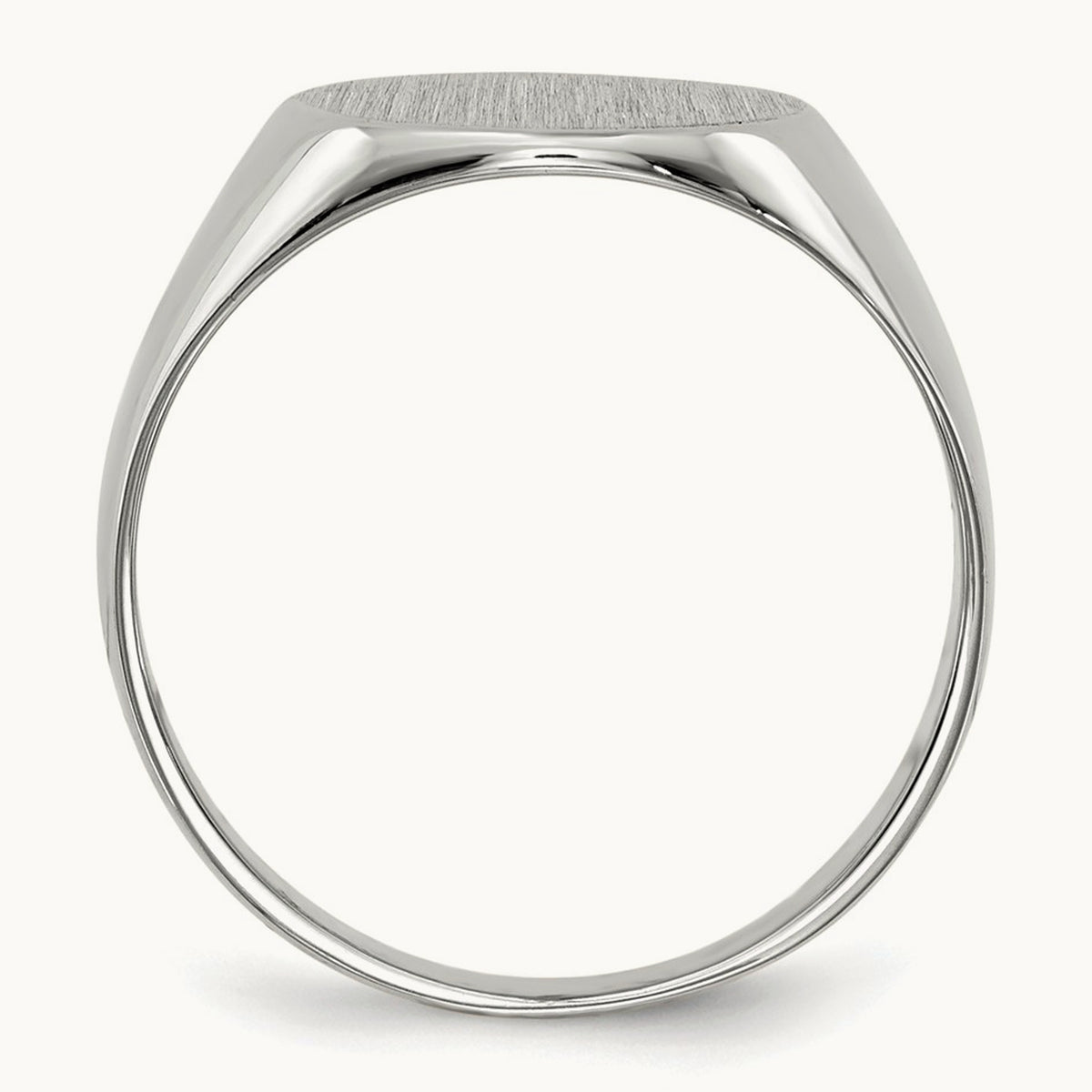 10.5x10. Closed Back Signet Ring, 5mm, 14K White Gold