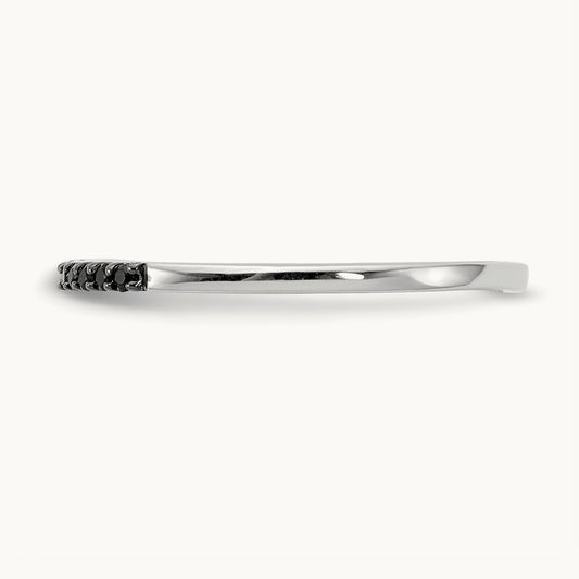 Black Diamond Band, 14K White Gold