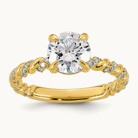 Round Center Ring, 1.75 ct tw Lab-Grown Diamond