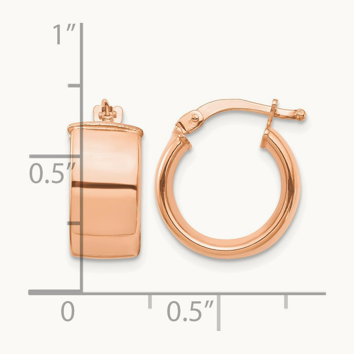 High Polished Hoop Earrings — 14K Rose Gold