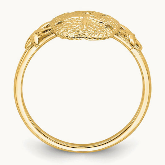 Polished Sand Dollar Ring, 14K