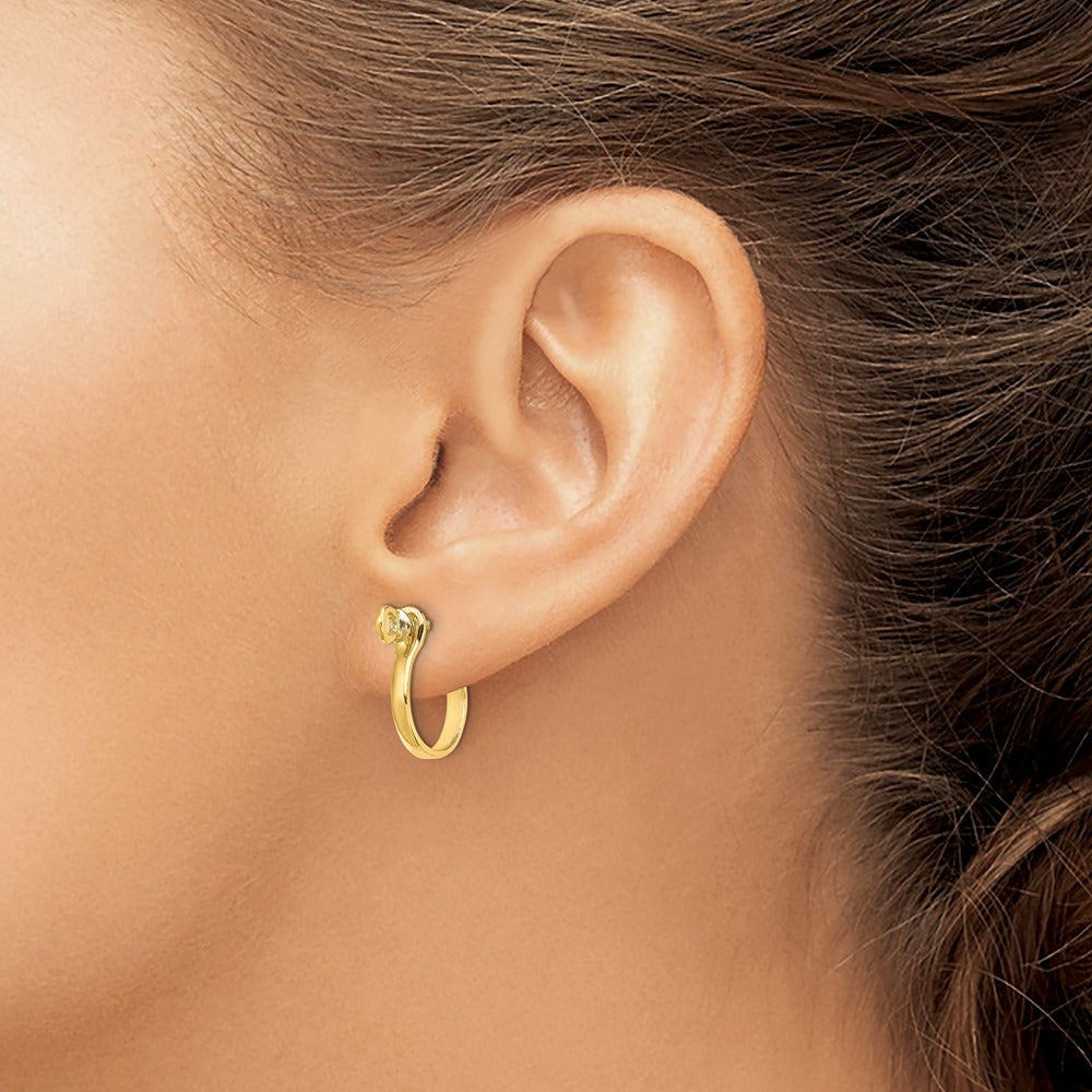 3D Shackle Link Screw Earrings — 14K Yellow Gold, 17.45mm