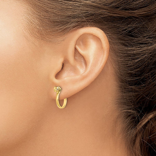 3D Shackle Link Screw Earrings — 14K Yellow Gold, 17.45mm