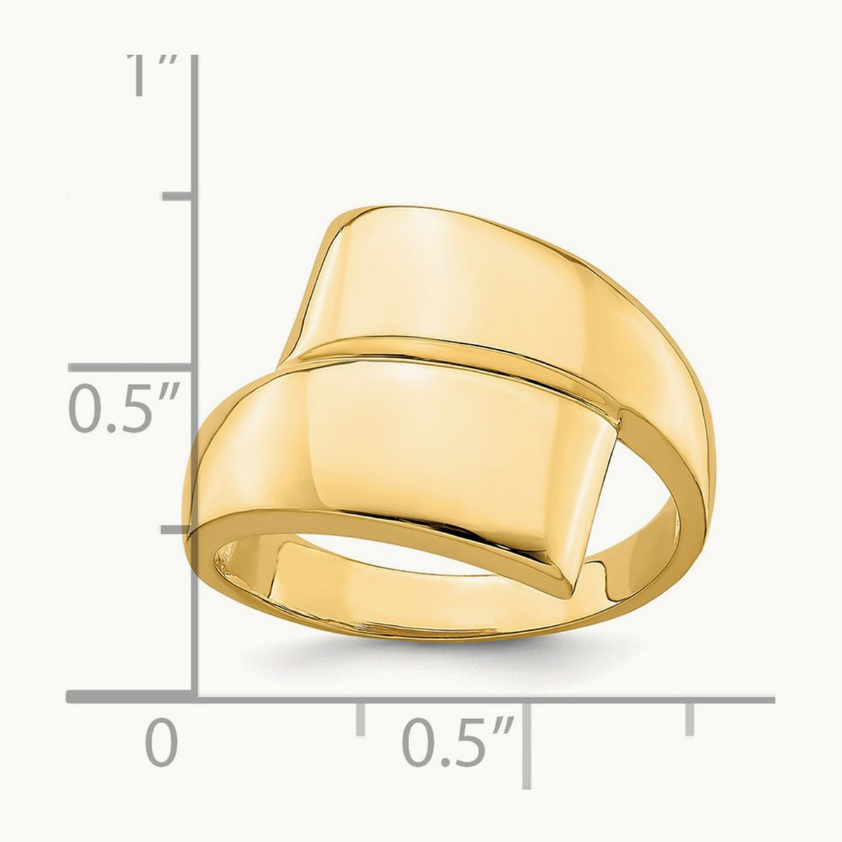Polished Bypass Ring, 14K