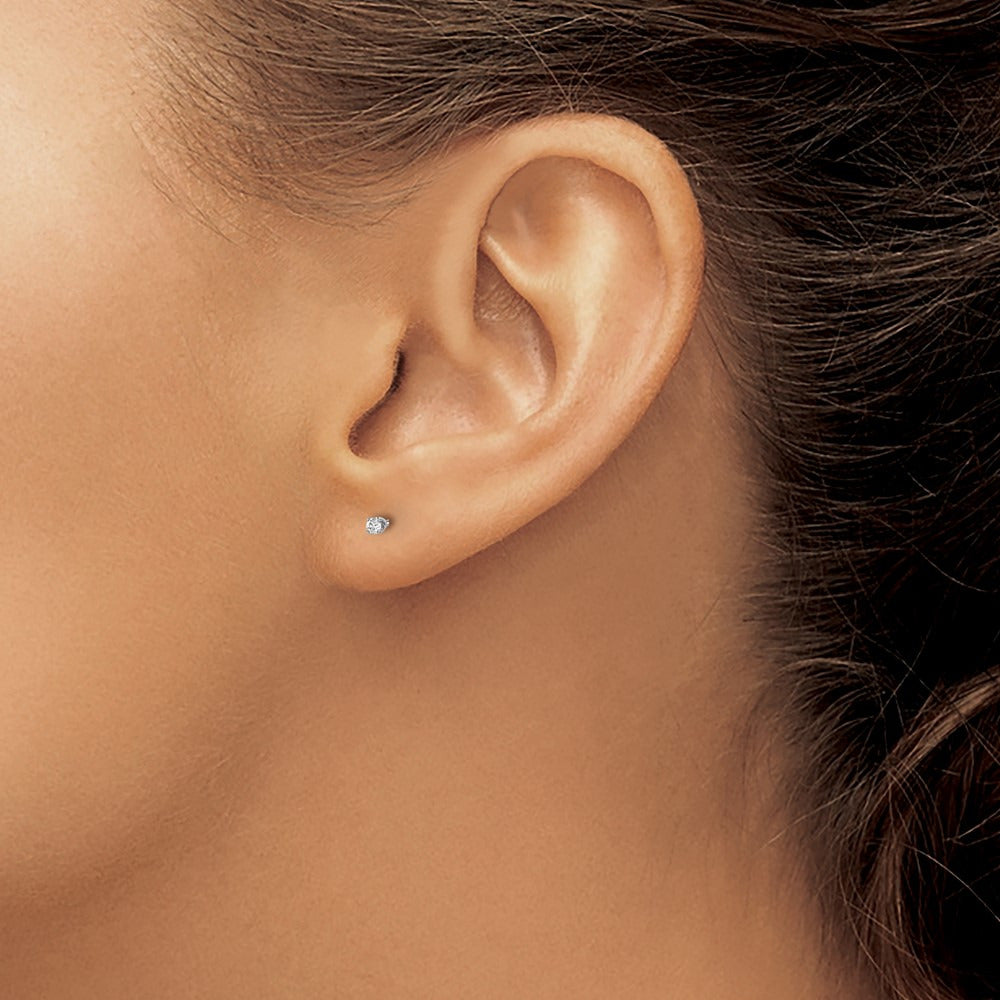 Diamond Stud Thread on/off Post Earrings — 1.7mm