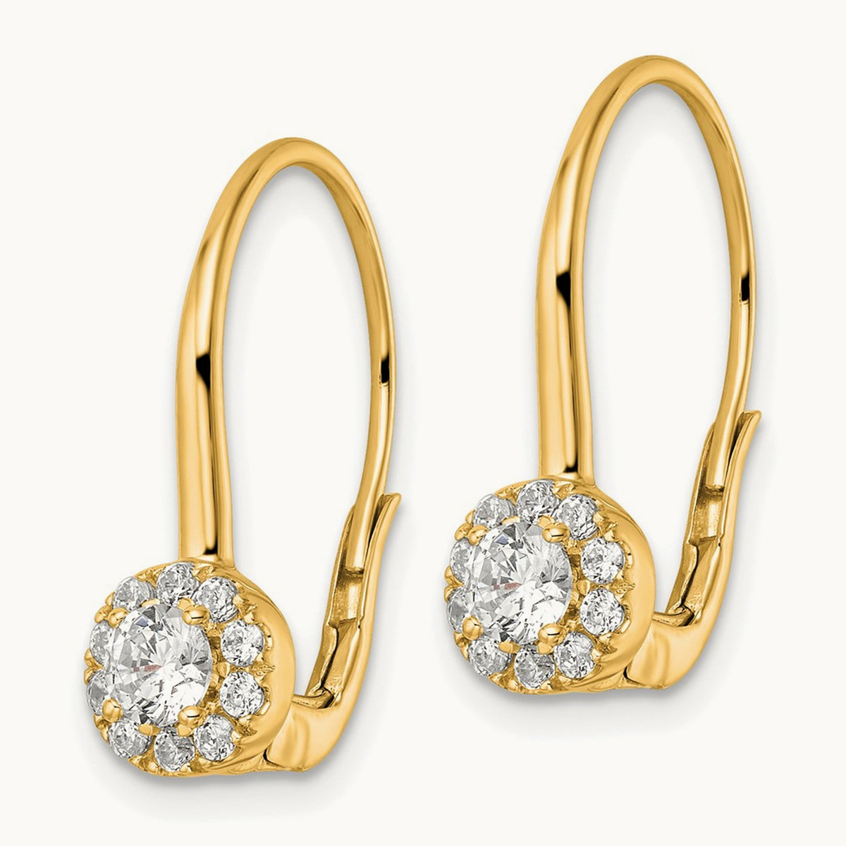 Drop Leverback Earrings, 0.75-1.50 ct tw Lab-Grown Diamond — 3/4 ct, 14K Yellow Gold