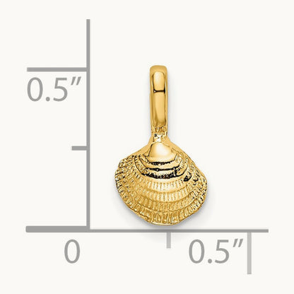 Mini Clam Shell Charm — 14K Yellow Gold