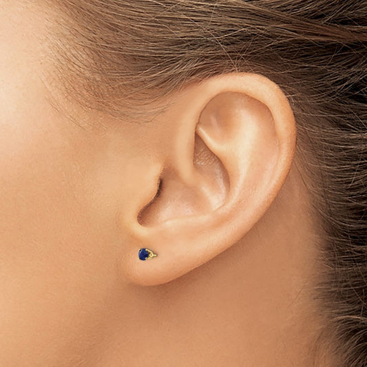 September/Sapphire Post Earrings — 3mm