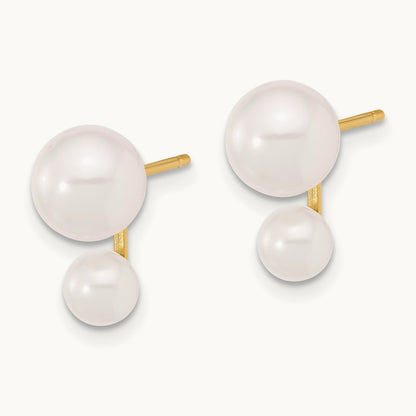 4- and 6-7mm White Akoya Cultured Pearl Post Earrings, 5mm, 14K
