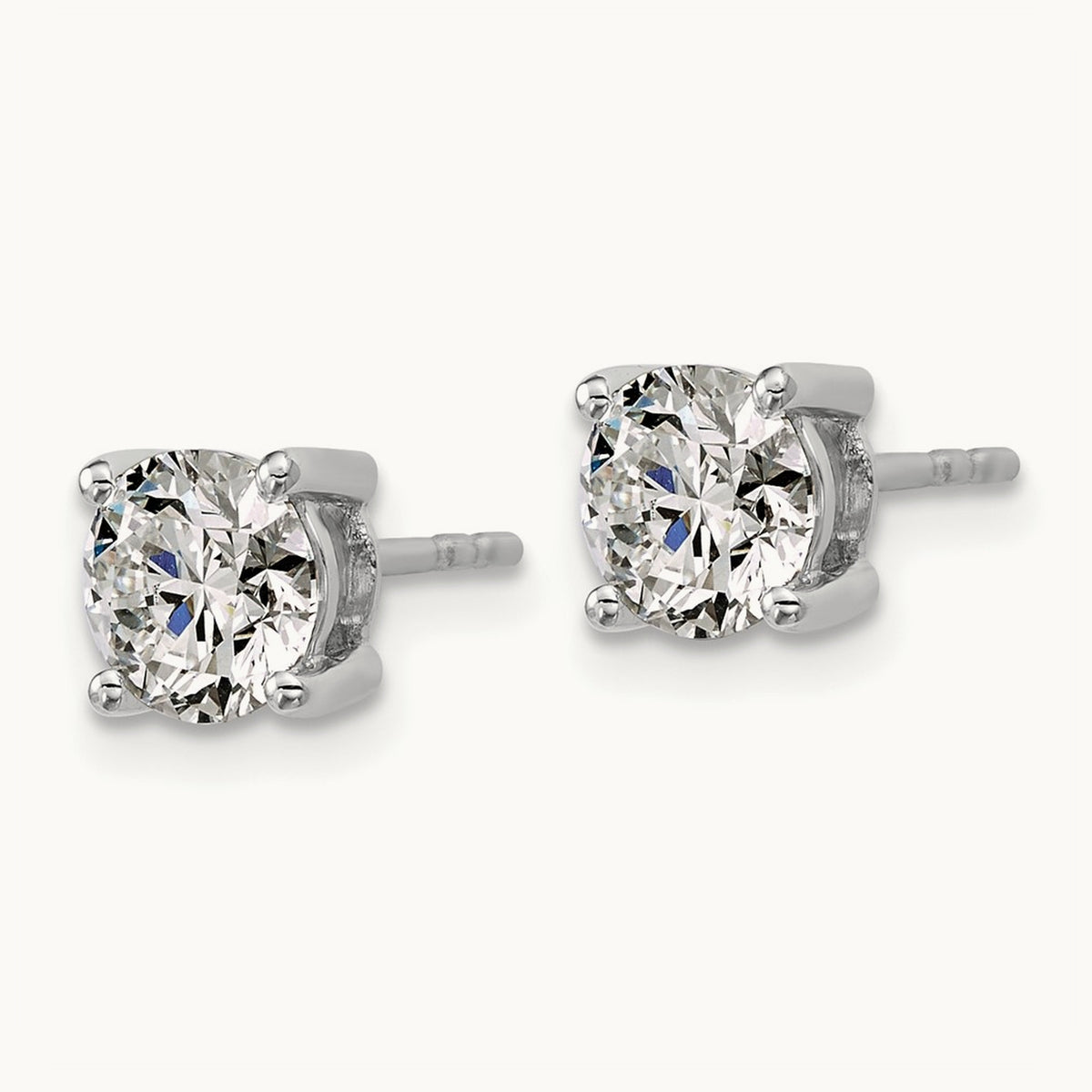 Round Heavyweight Stud Earrings, 0.10-7.00 ct tw Lab-Grown Diamond — 2 ct, Platinum