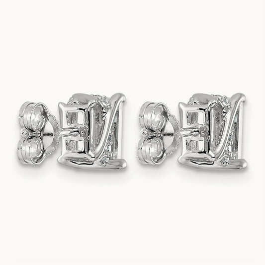 Emerald-cut Center Twist Earrings, 2.00 ct tw Lab-Grown Diamond