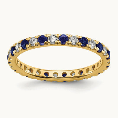 Created Sapphire Eternity Band — 14K Yellow Gold, 2.25 mm