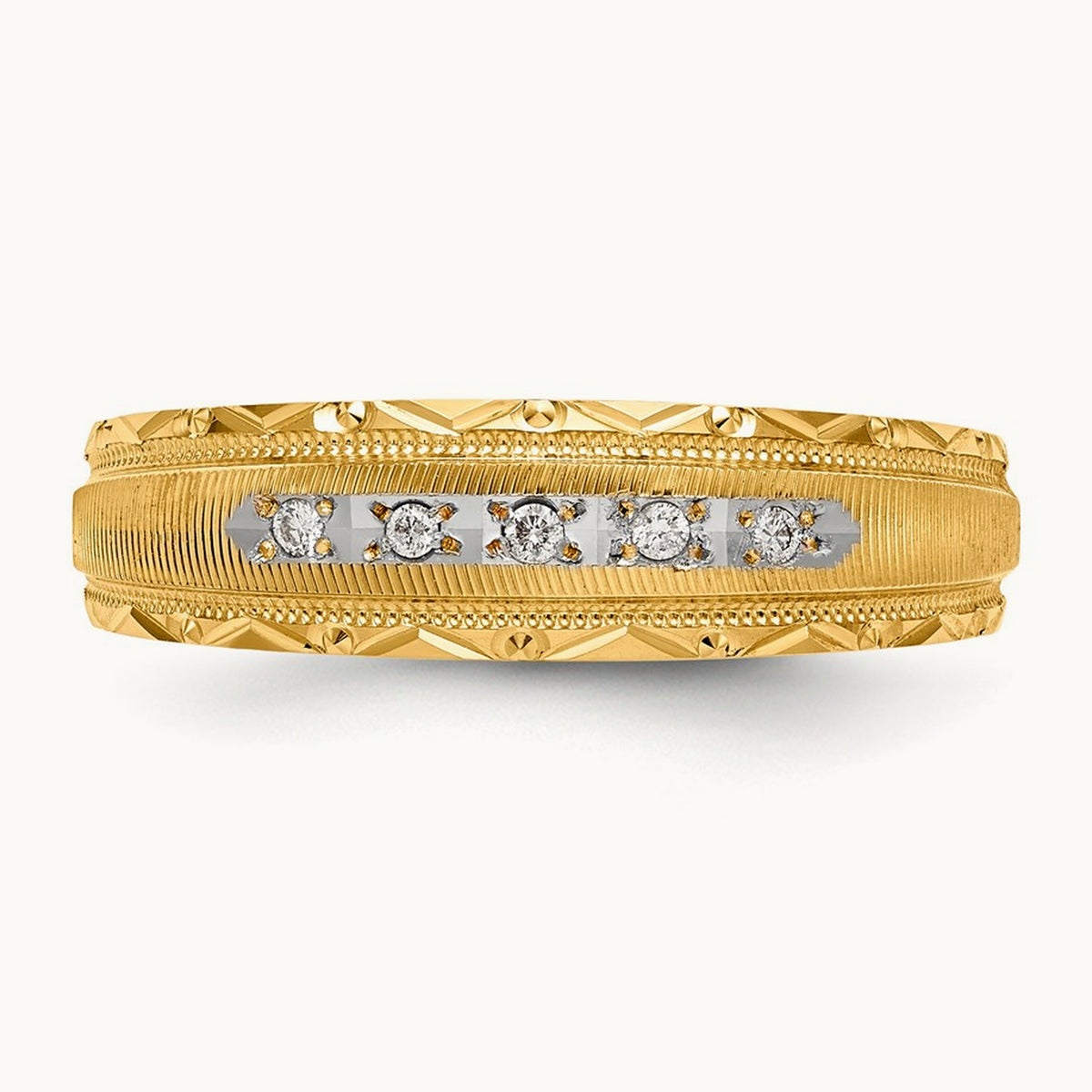 AA Quality Trio Mens Complete Wedding Band, 14K
