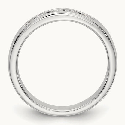 5-Stone Diamond Channel Band, 14K White Gold