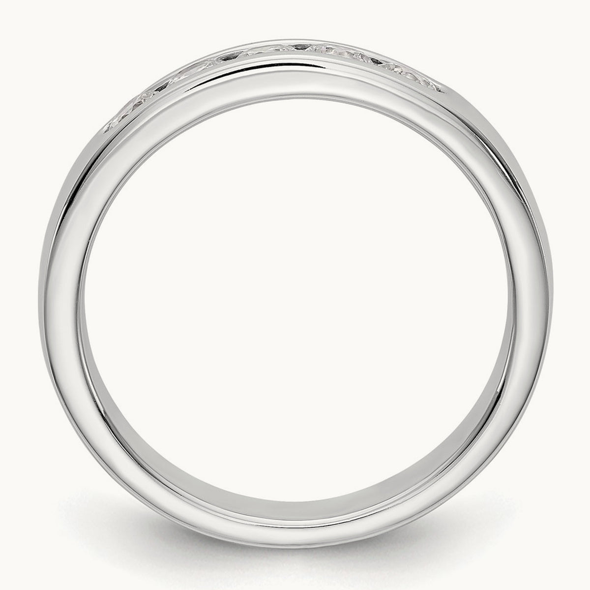 5- Stone Closed Channel Band Mounting, 2.9mm, 14K White Gold