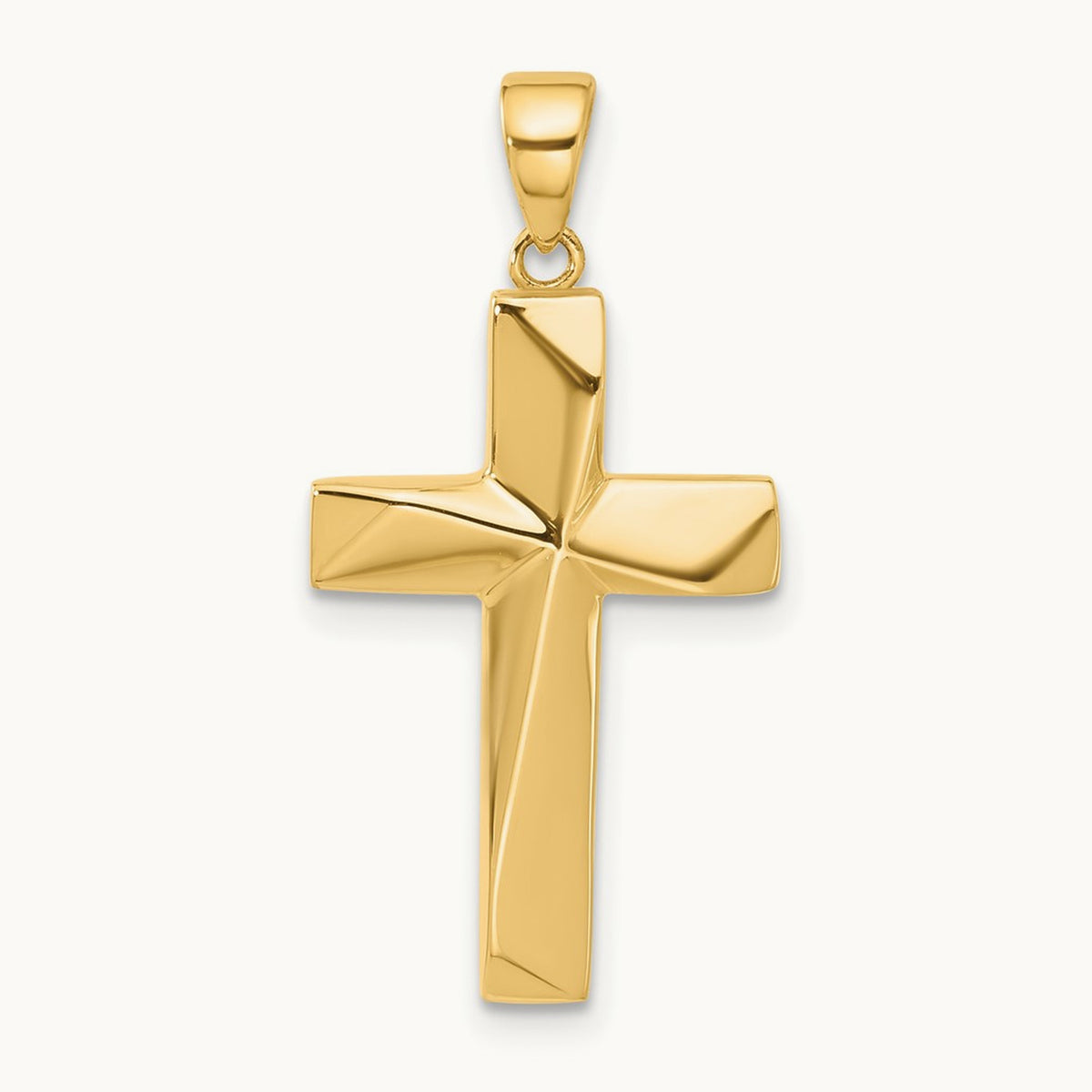 Polished Cross Pendant, 14K