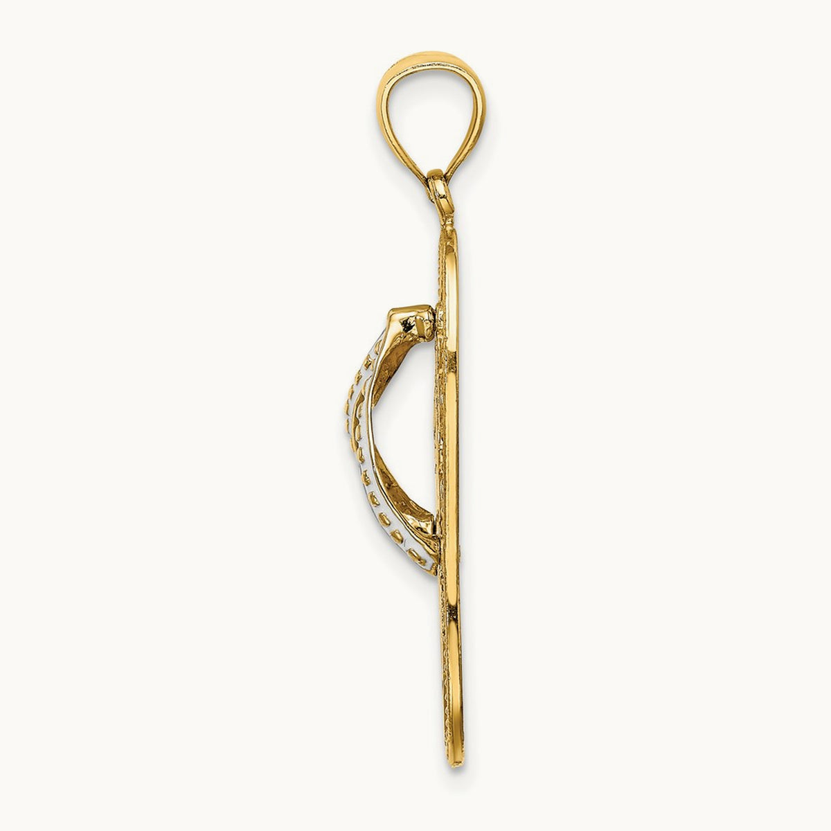 Multi Color Enamel Flower Flip-Flop Charm, 14K