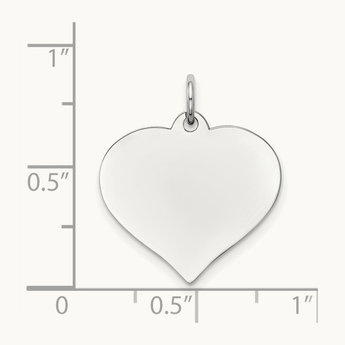 Heart Disc Charm, 14K White Gold
