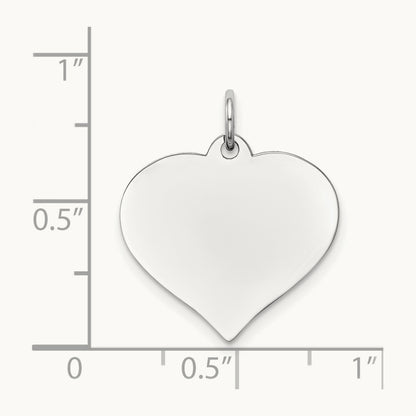 Heart Disc Charm, 14K White Gold